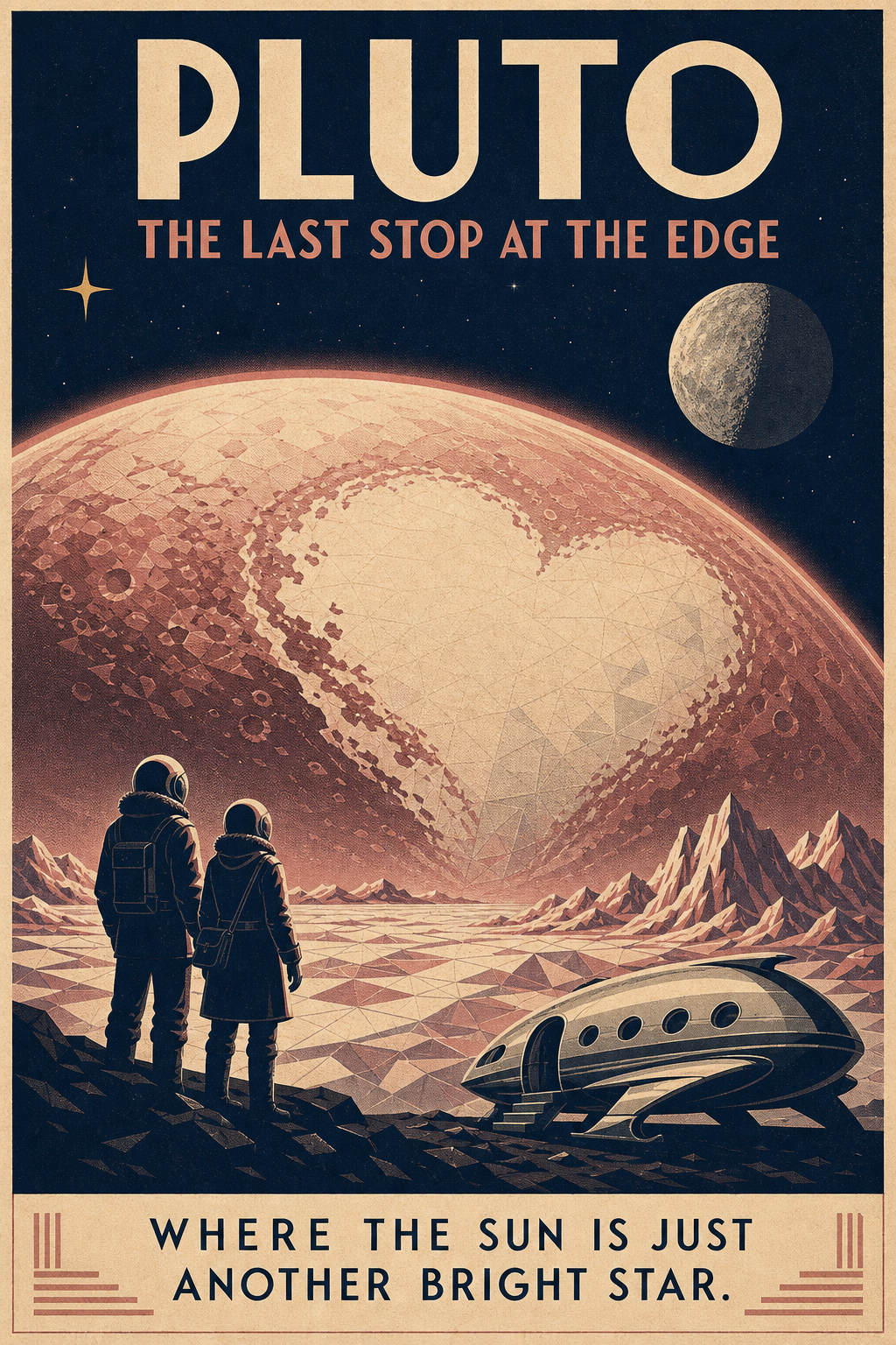 Pluto travel poster study by Herman